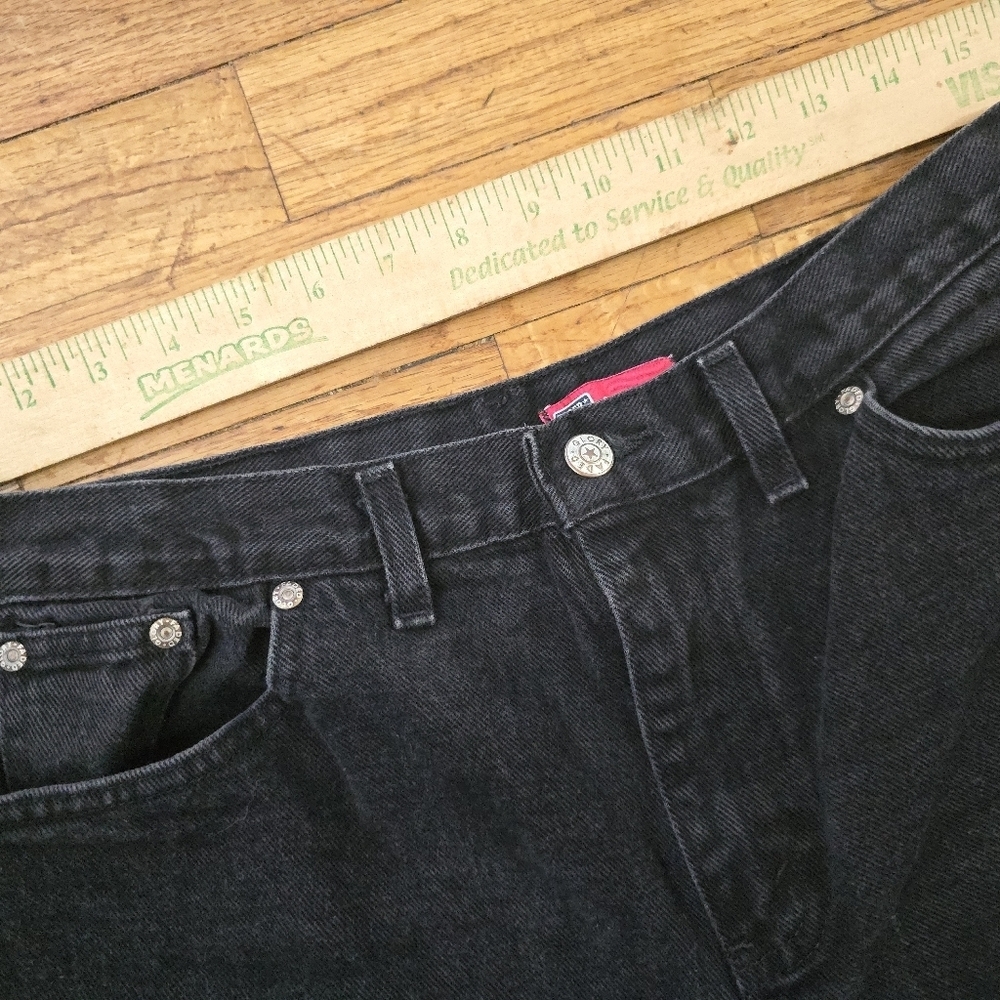 Vintage Y2K Jeans Women's Size 14 Tall Faded Glory Black Denim Mom Made In USA - Picture 5 of 9